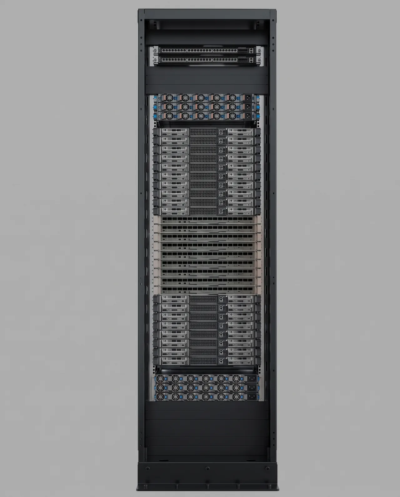 GIGABYTE GIGAPOD AI DLC Rack NVIDIA GB200 NVL72 (DLB2-CB1) — elevation